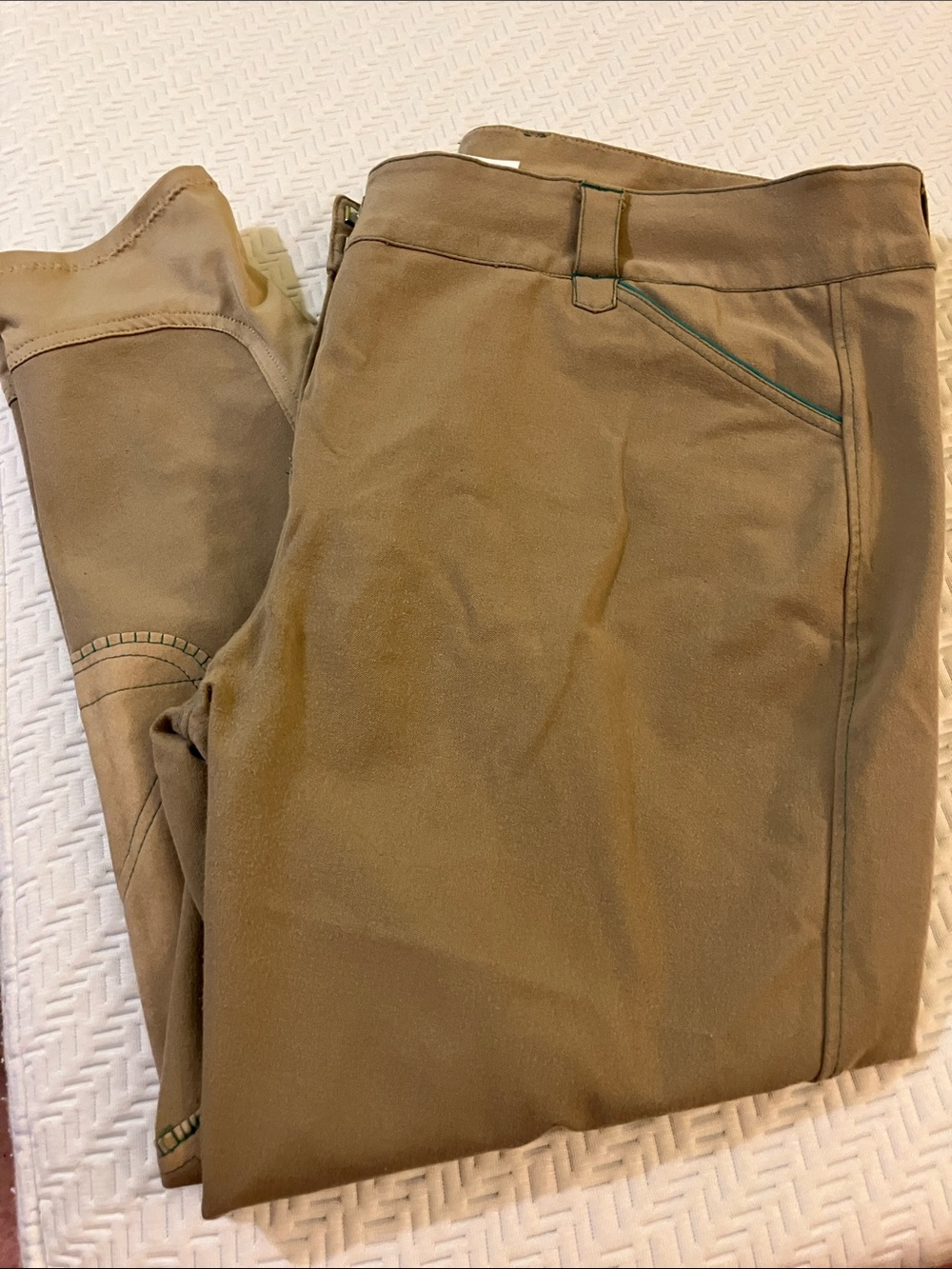 Piper Women's Khaki Riding Chinos with Contrast Trim